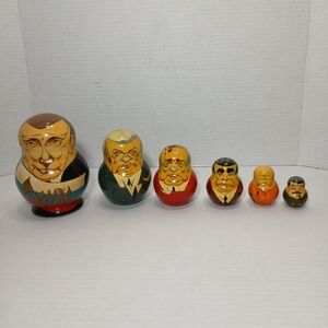 Russian Soviet Leaders Nesting Dolls Matryoshka 6 pc READ